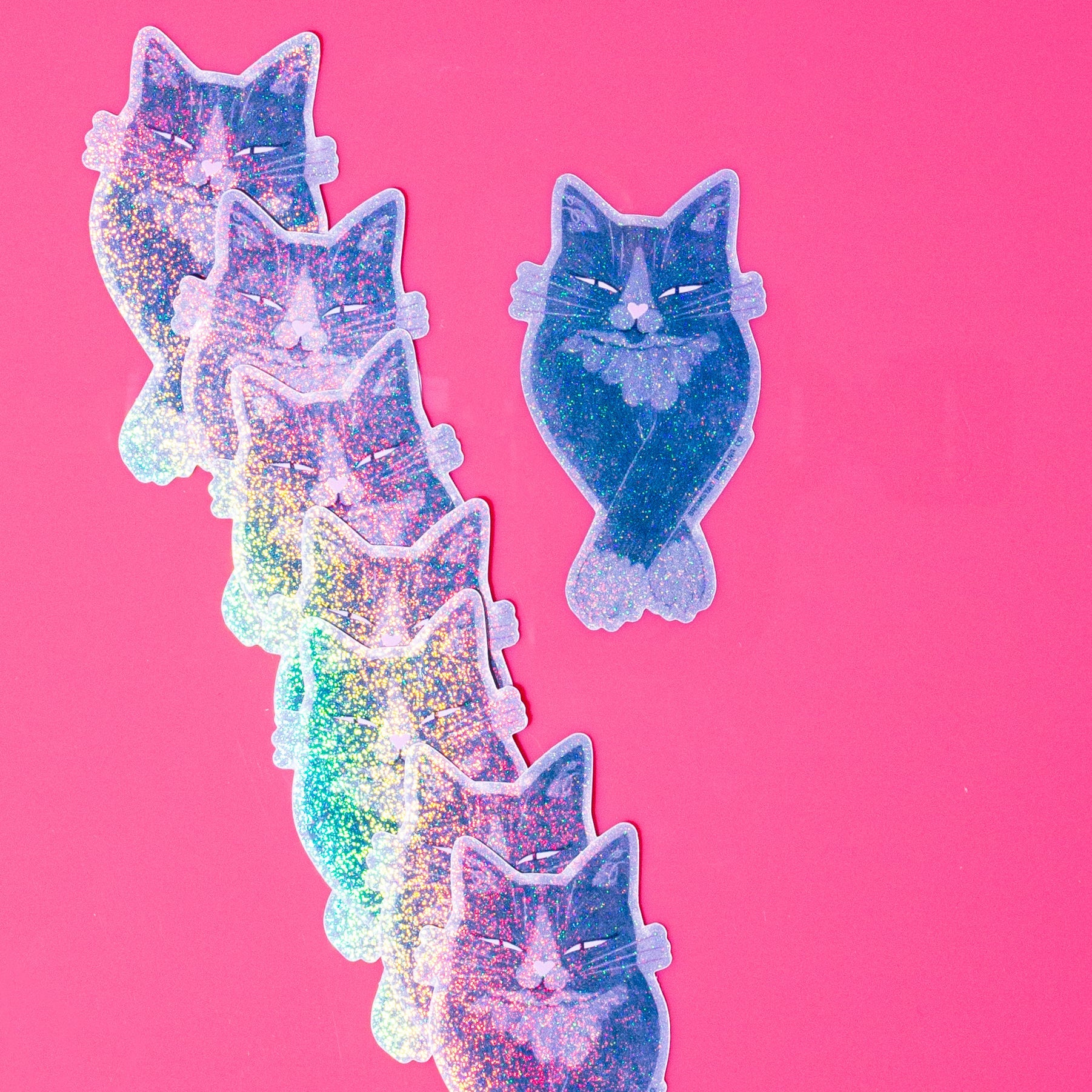 Slow Blink Cat - Sparkle Sticker