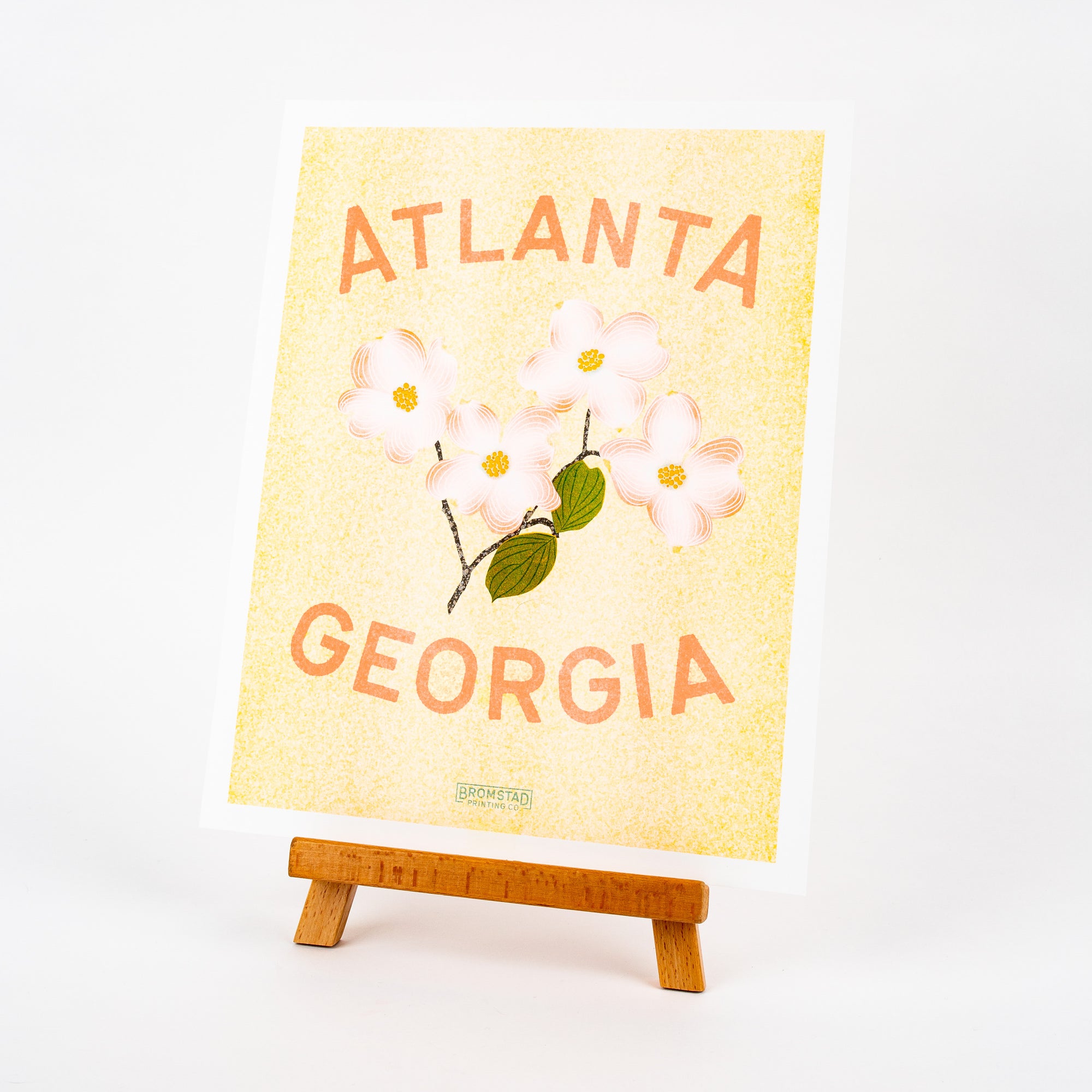 Atlanta Georgia Dogwood - Risograph Print