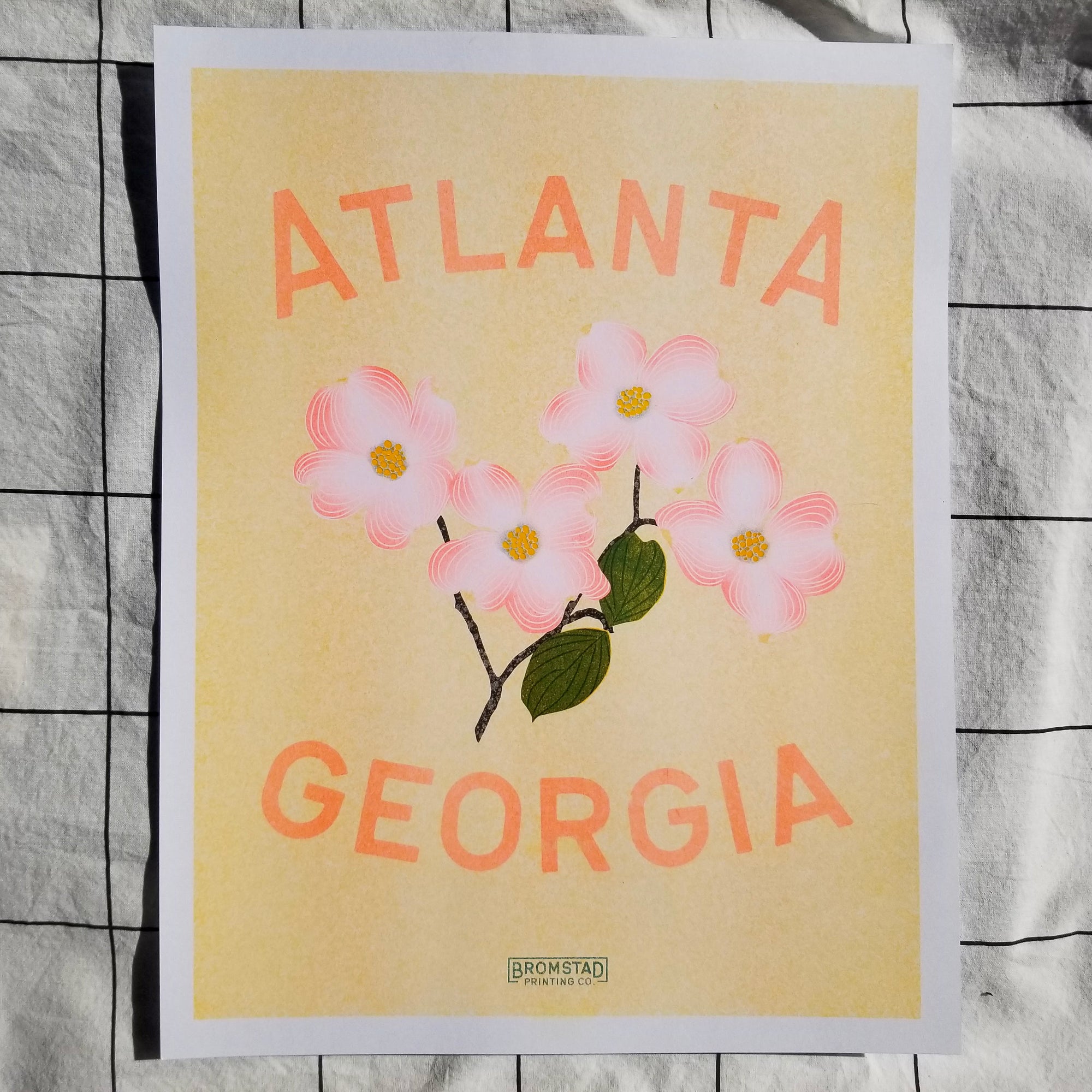 Atlanta Georgia Dogwood - Risograph Print